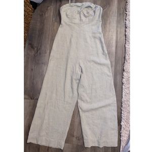 Cream strapless romper